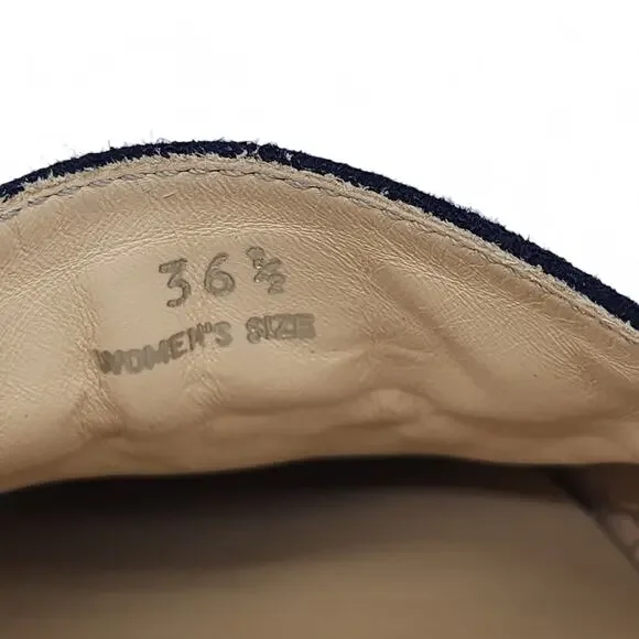 Tod's Suede Whipstitched Espadrilles Navy 36.5 - Picture 7 of 8